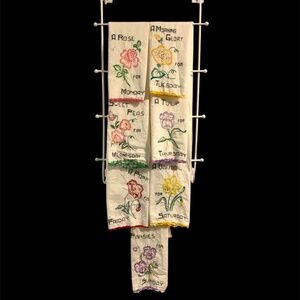 Vintage Days of the Week Embroidered TeaTowels